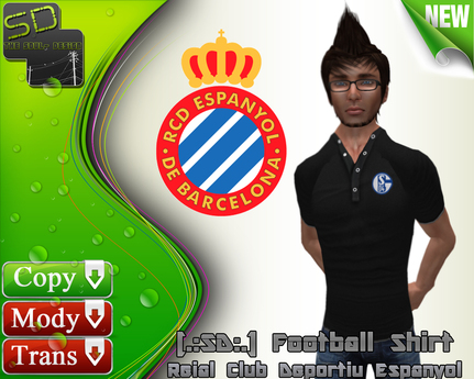 Second Life Marketplace - [.:SD:.] Football Fan-Shirt - RCD Espanyol De